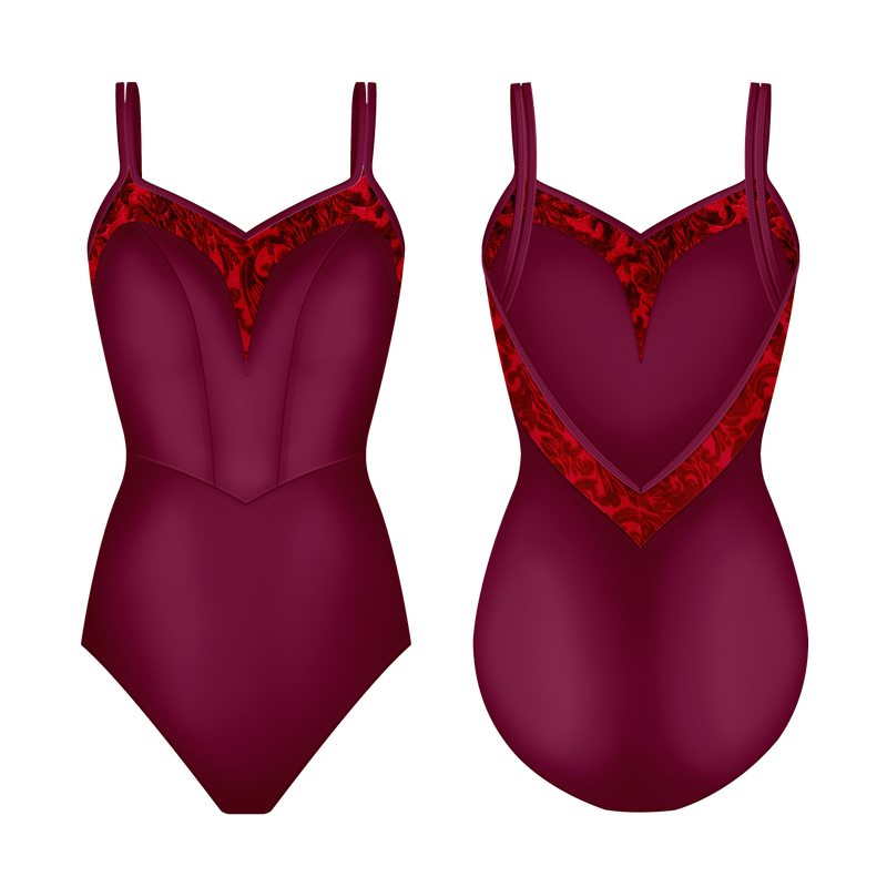 Danse de Paris "Valentina" Camisole Leotard - Claret