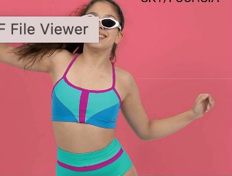 Demi Geometric Crop Top DT004 Bluette/Lavender 10-12