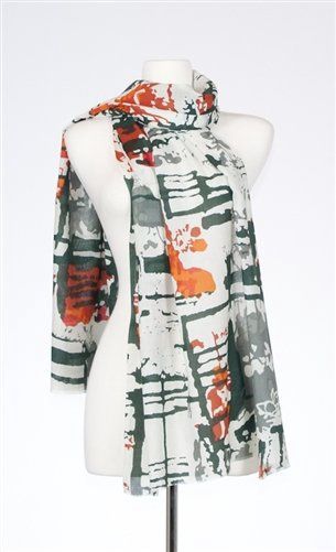 Banaris Fractured Trellis Scarf Navy/Periwinkle