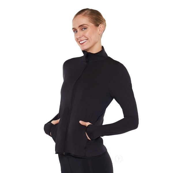 Eurotard Unisex Zipper Dance Jacket 33340N Black Adult Small