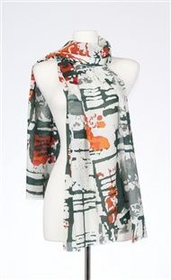 Banaris Fractured Trellis Scarf Maroon/Gold