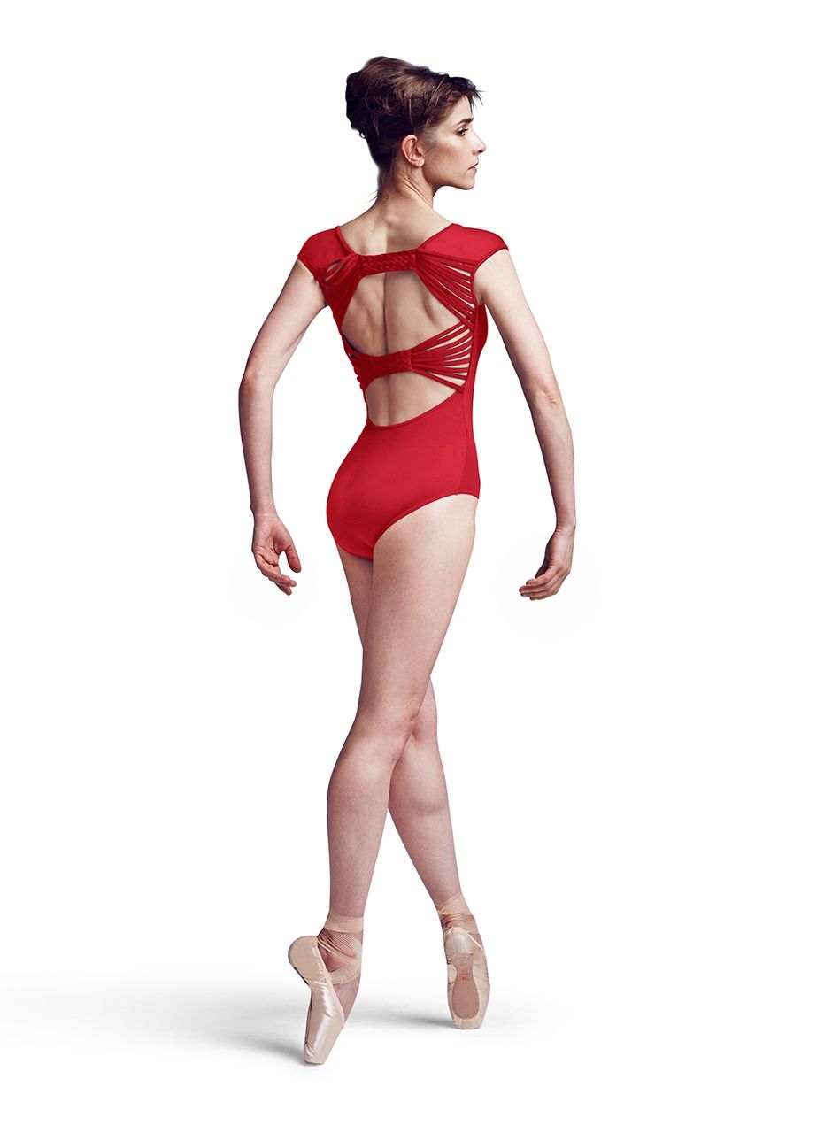 Mirella Braided Back Cap Sleeve Leo MJ7178 Black Large