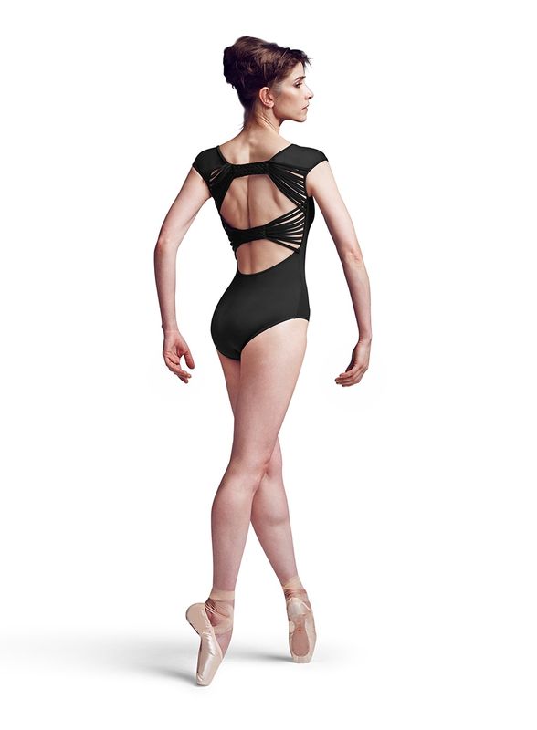 Mirella Braided Back Cap Sleeve Leo MJ7178 Black Large