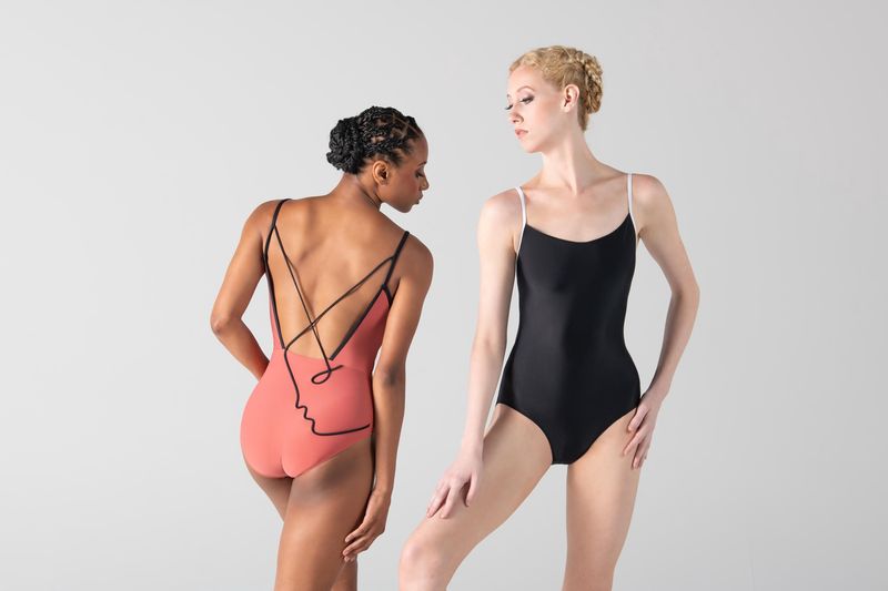 Ballet Rosa Barrat Camisole Leotard Black with White 40 (M)