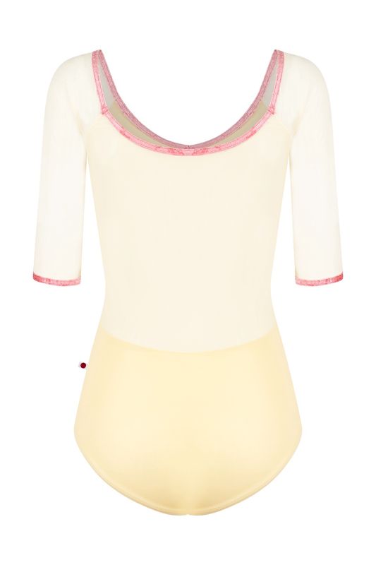 Yumiko "Nina" Half Sleeve Leotard -  Vanilla