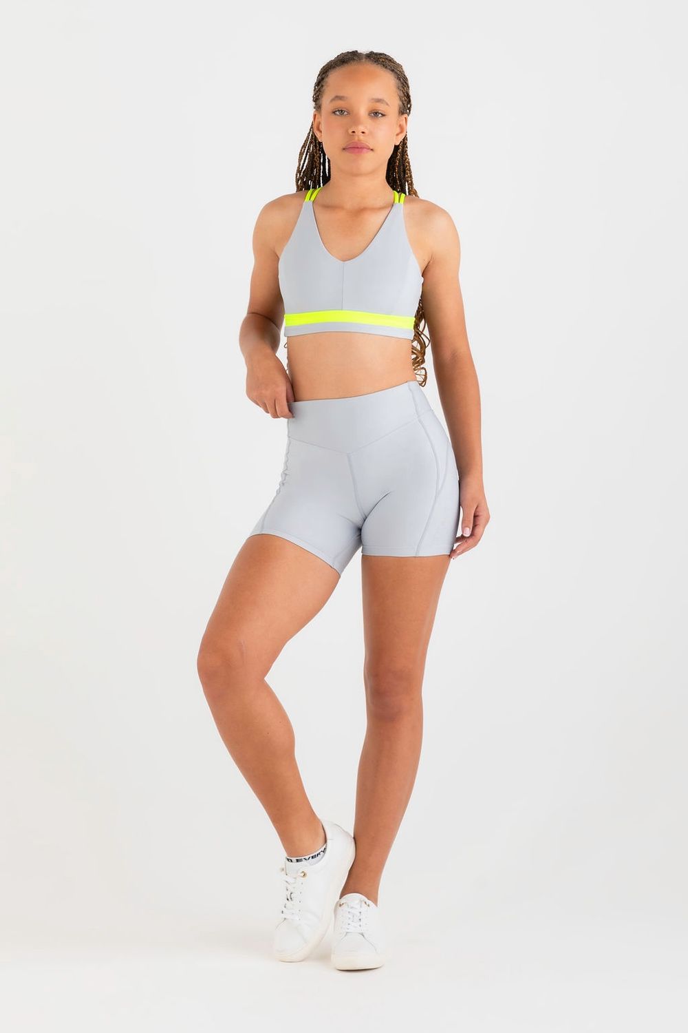 Balanced Bodi Workout Short, Colour: Grey Mist, Size: Child 8