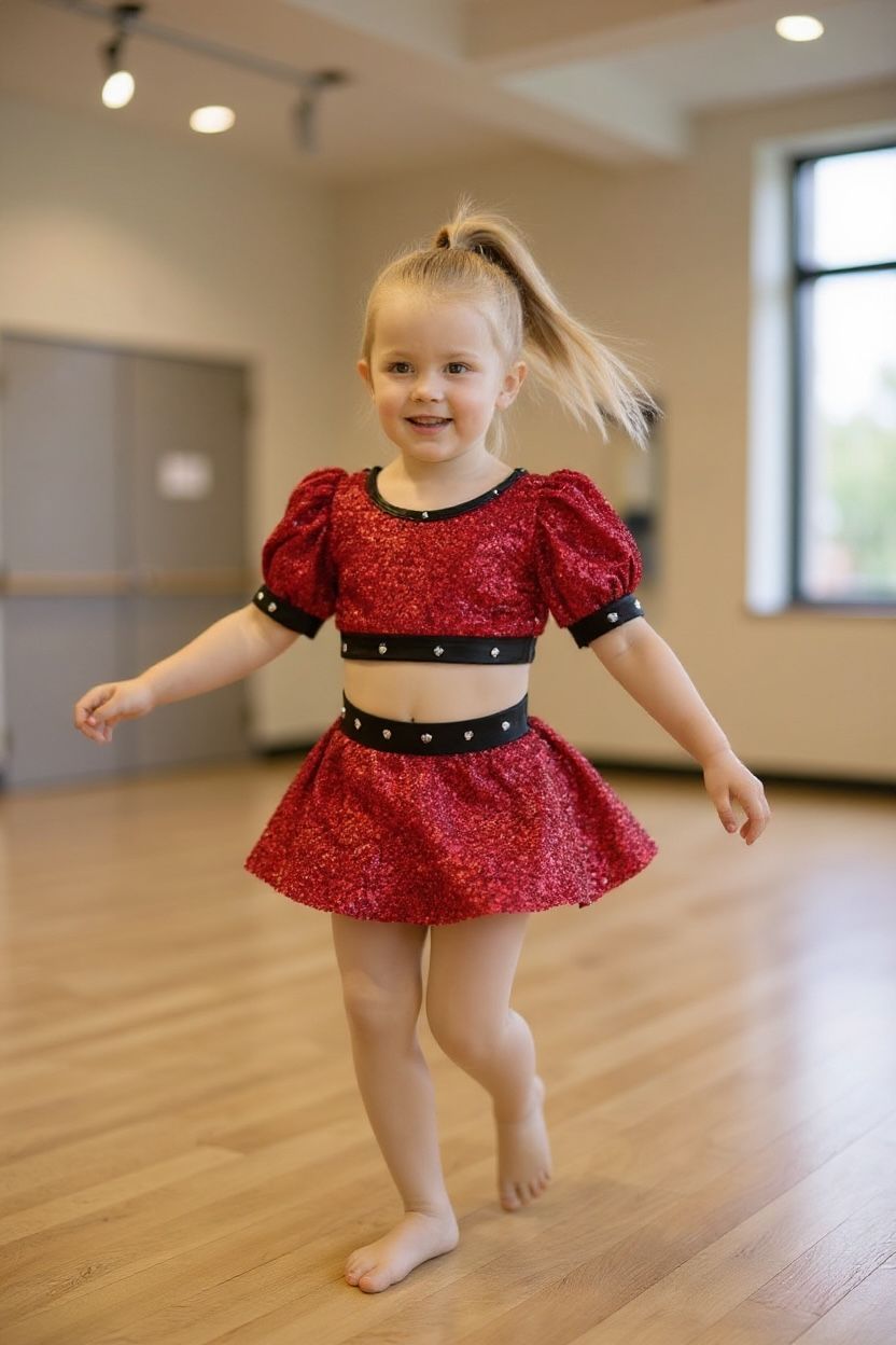 At the Hop Red Glitter 2 piece