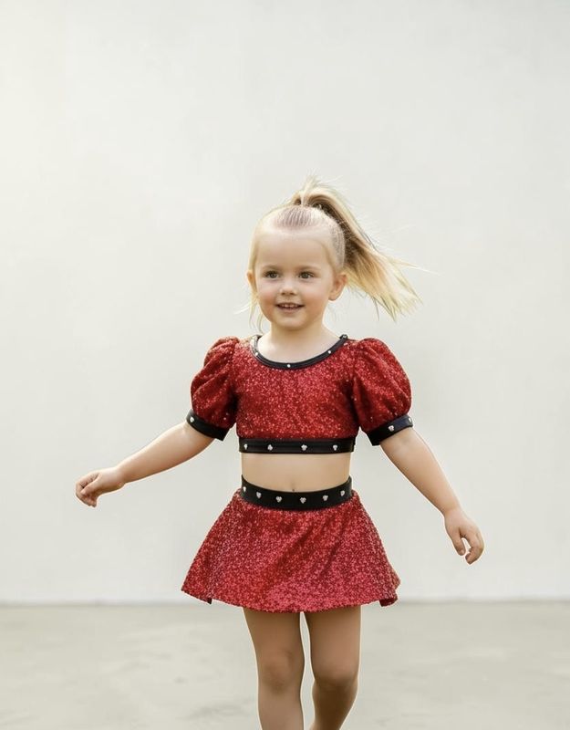 At the Hop Red Glitter 2 piece