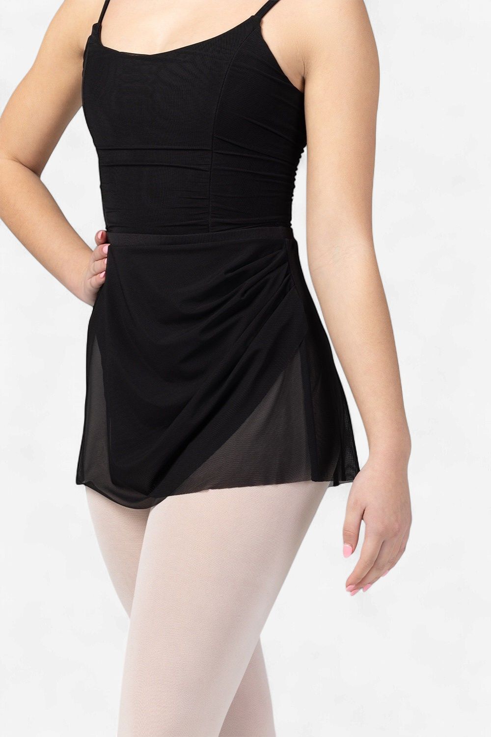 Bloch Fixed Wrap Skirt, Colour: Black, Size: Adult Petite/Small
