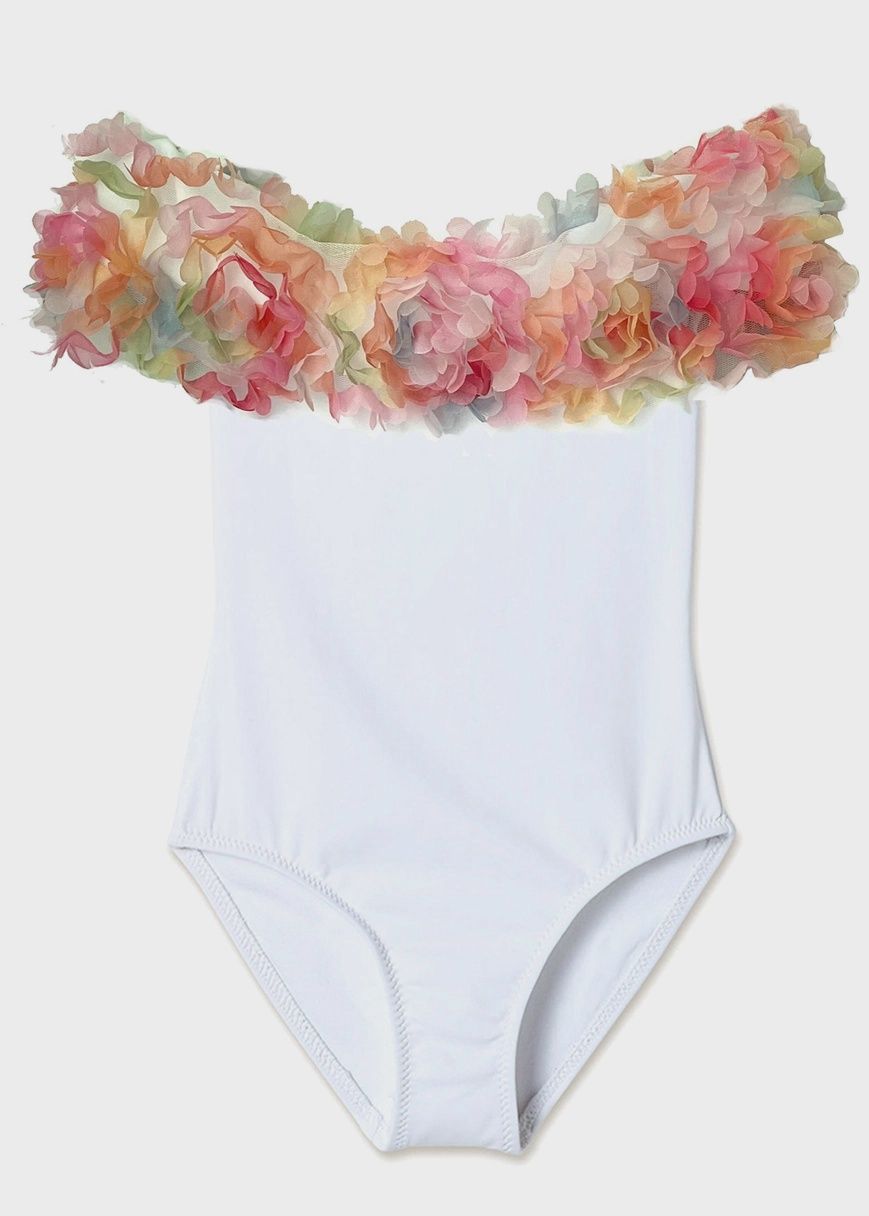 Stella Cove Bloom Swimsuit, Colour: White with Bloom, Size: Child 8