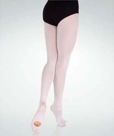 Body Wrappers Total Stretch Adult Microfiber Backseam Tight, Colour: Ballet Pink, Size: Adult L/XL