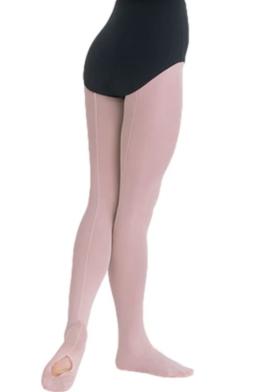 Body Wrappers Professional Back Seam Mesh Convertible Tights