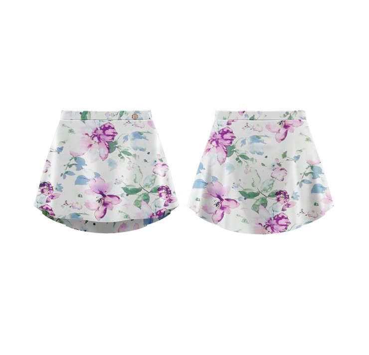 Danse de Paris "Jardin Ivory" Patterned Skirt- Child
