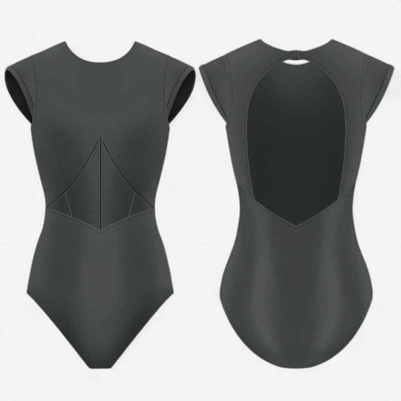 Danse de Paris "Merveille"  Cap Sleeve Leotard - Jet