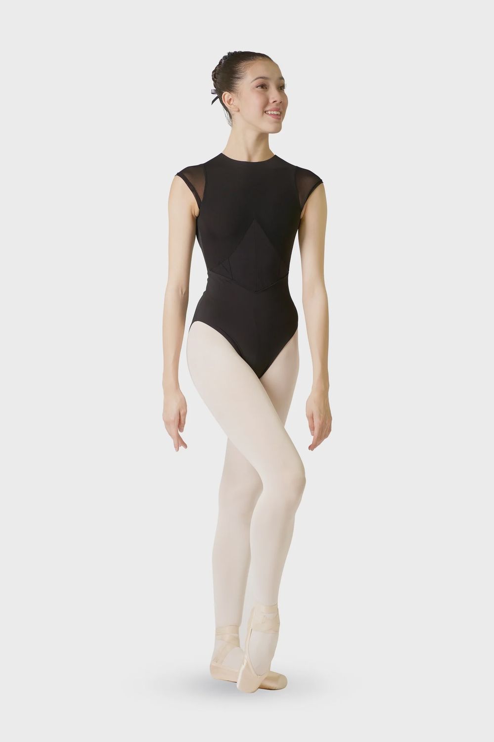 Danse de Paris "Merveille"  Cap Sleeve Leotard - Jet, Colour: Jet, Size: Adult X-Small