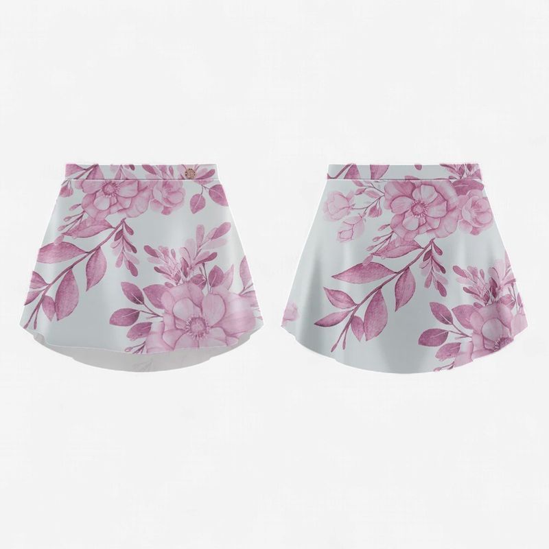 Danse de Paris "Rose Plum" Patterned Skirt