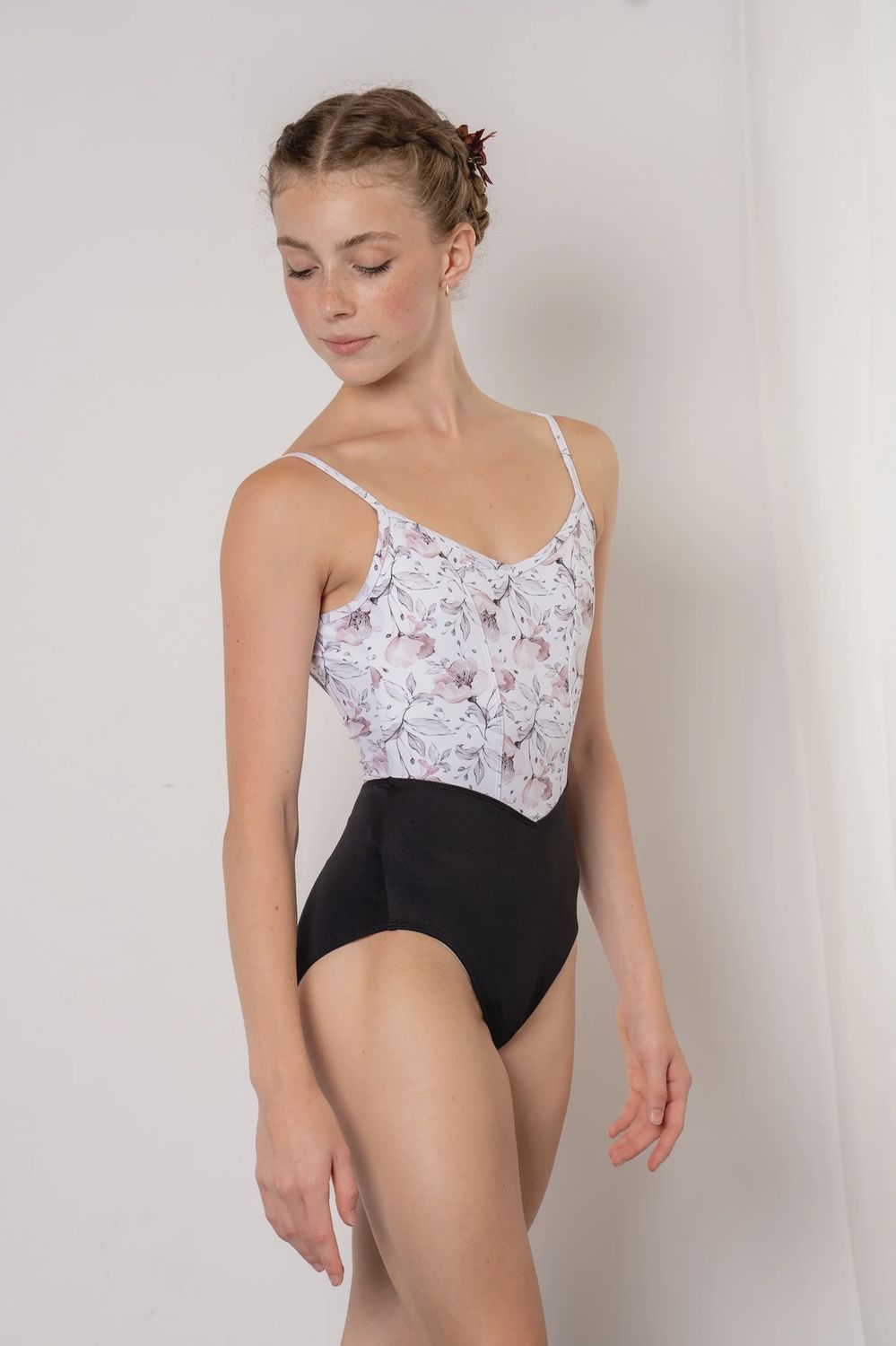 Danse De Paris "Demi Jardin Camelia" Camisole Leotard - Adult, Colour: Ebony, Size: Adult Medium