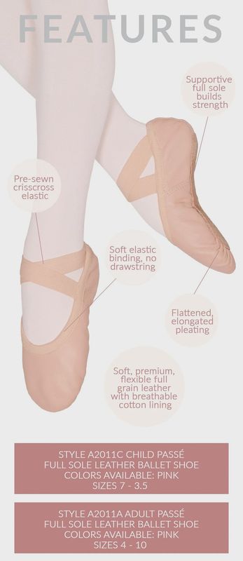 Eurotard "Passe" Leather Ballet Shoe - A2011C