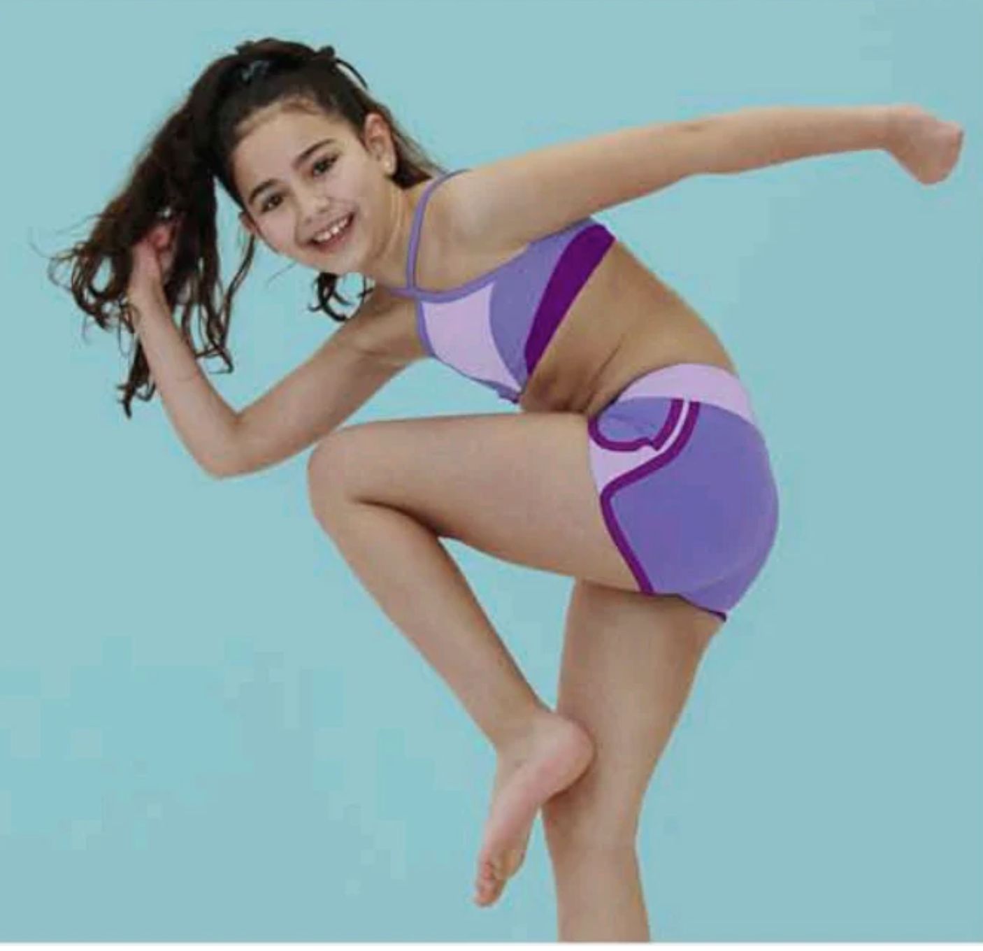 Demi Gym Short - DB002, Colour: Iris Lavender, Size: Child 6-8