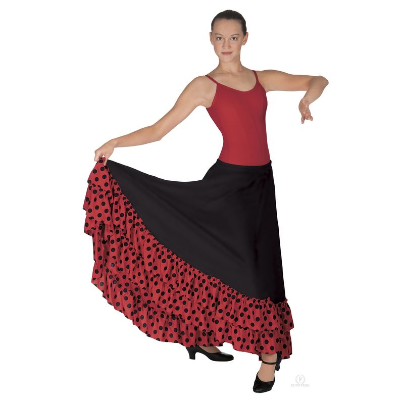 Eurotard "Flamenco Skirt" Red with Dots