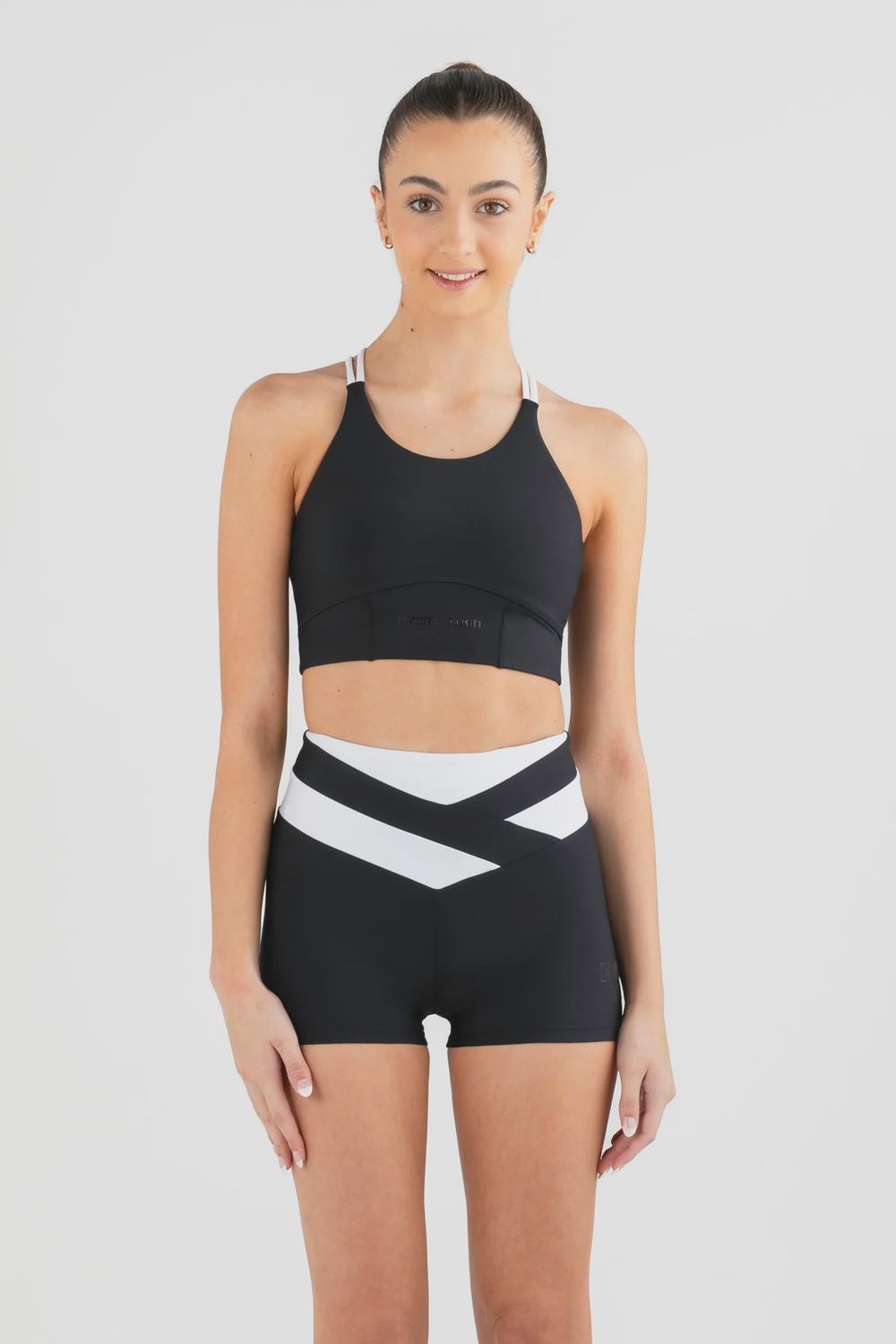 Every Turn "Crunch" Crop Top, Colour: Black and White, Size: Child 8