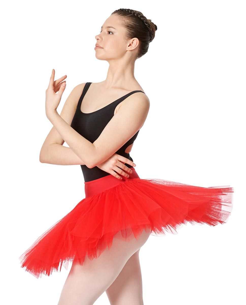 Lulli "Adelaide" 6 Layer Tutu Skirt, Colour: Red, Size: Adult X-Small/Small