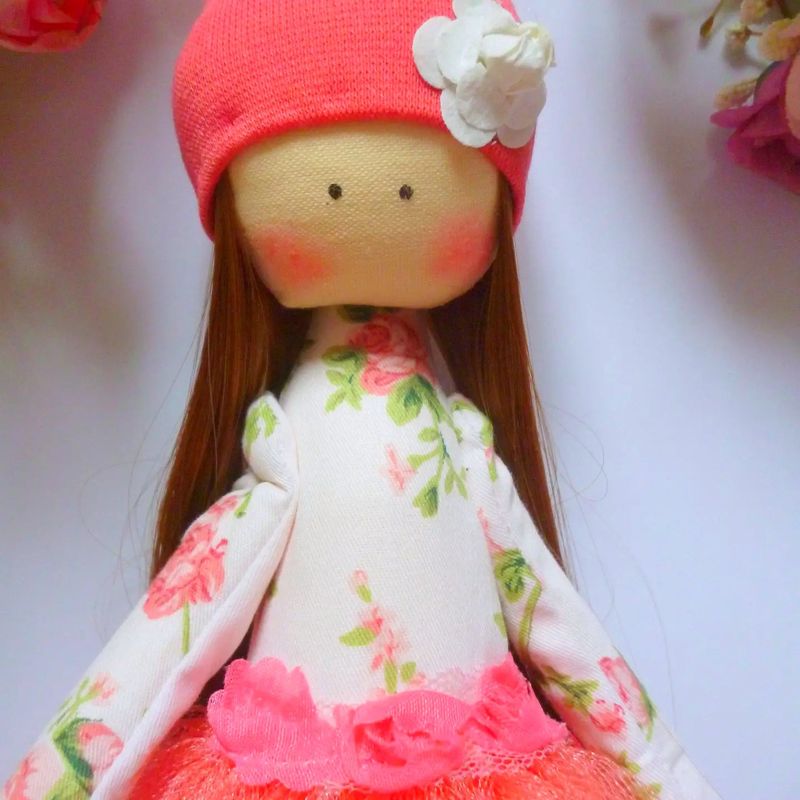 Ukranian Handmade Doll "Orange Sherbert Floral"
