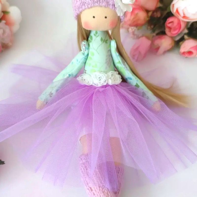 Ukranian Handmade Doll lilac sea foam
