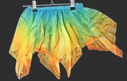 WaterColour Handkerchief Skirt Aqua/teal/green/yellow/tangerine PS