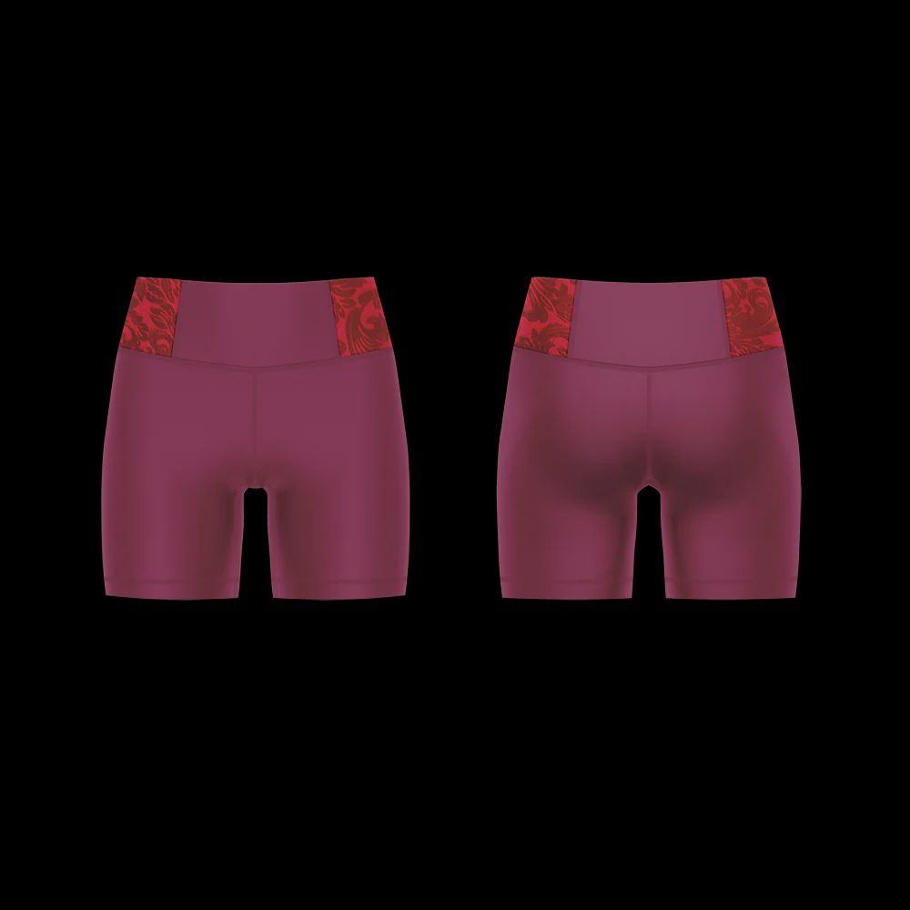 Danse de Paris "Valentina" Shorts, Colour: Claret, Size: Child Large