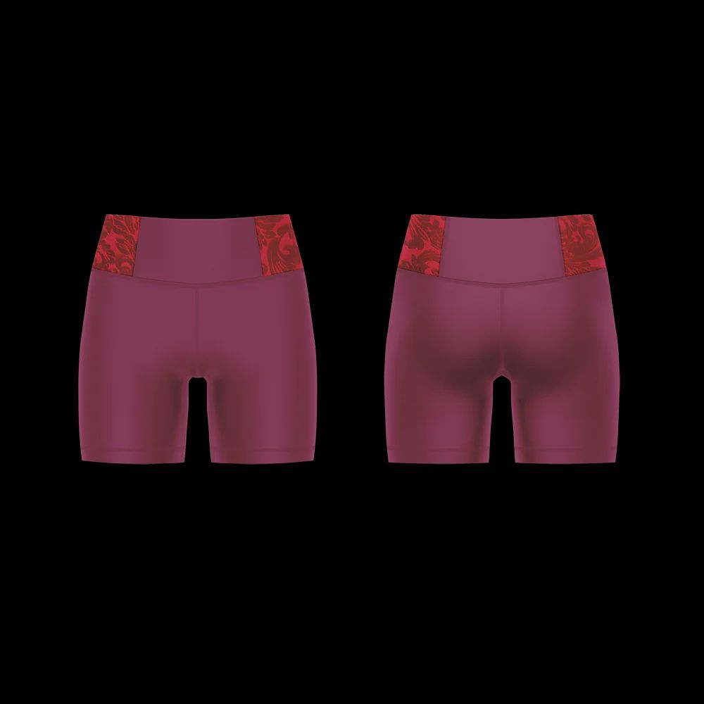 Danse de Paris "Valentina" Shorts, Colour: Claret, Size: Child Large