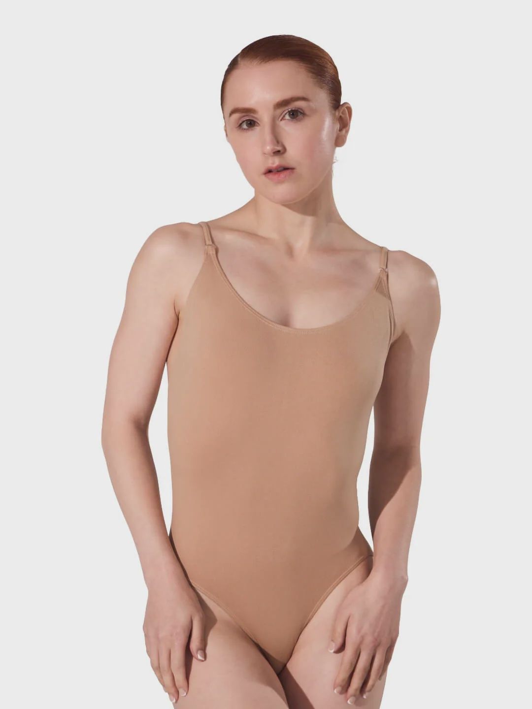 Capezio "Seamless Camisole w/ Transitions Straps" Camisole Leotard, Colour: Nude, Size: Adult Small