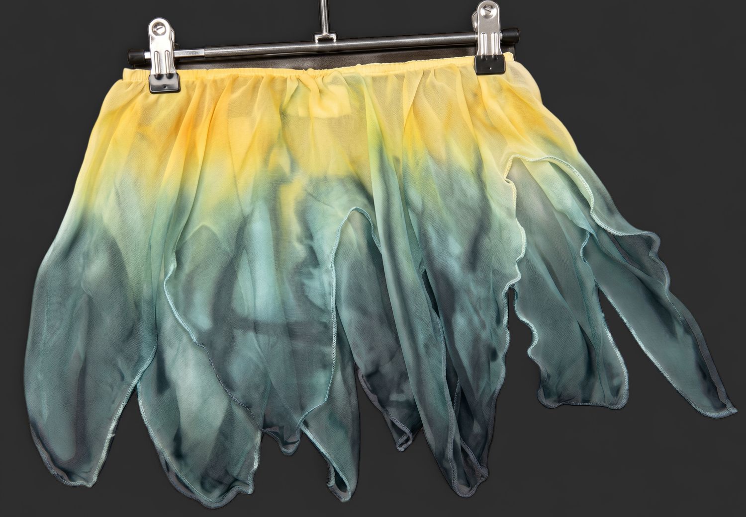 WaterColour Handkerchief Skirt yellow/green/teal Ombre PS