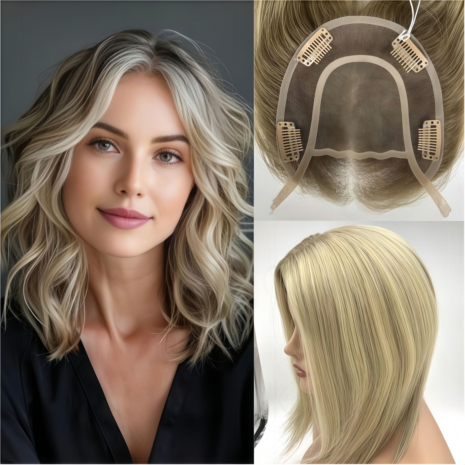 Mono Top 5.5*6” Straight Chinese Remi Hair Topper | Breathable Volumizer for Thinning Hair