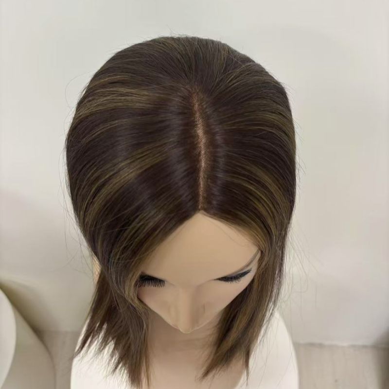 Half Wig-M05 Mono Top 7.5*8” Straight Chinese Remy Hair  | Lightweight  Volumizing for Thinning Hair
