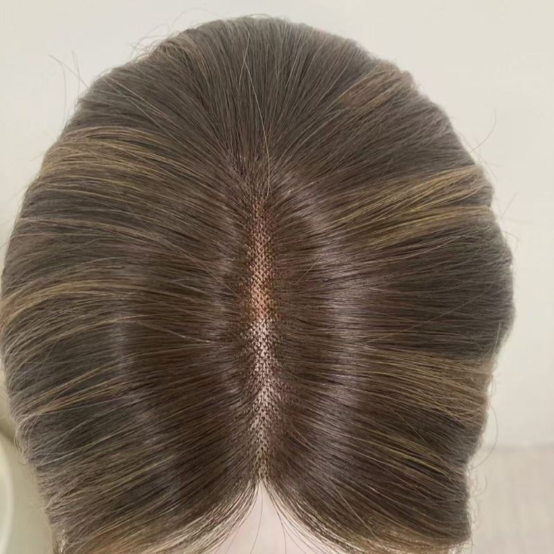 M08 Mono Top 3*5" Straight Chinese Remy Hair Topper | Lightweight Volumizer for Thinning Hair