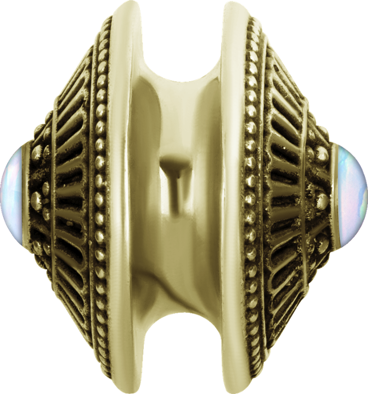 Brass Mandala Spool Weights With Big Synthetic Opal Inlay