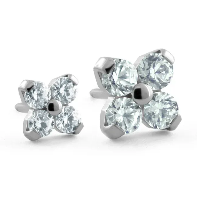 Neometal Threadless Forte -  White CZ