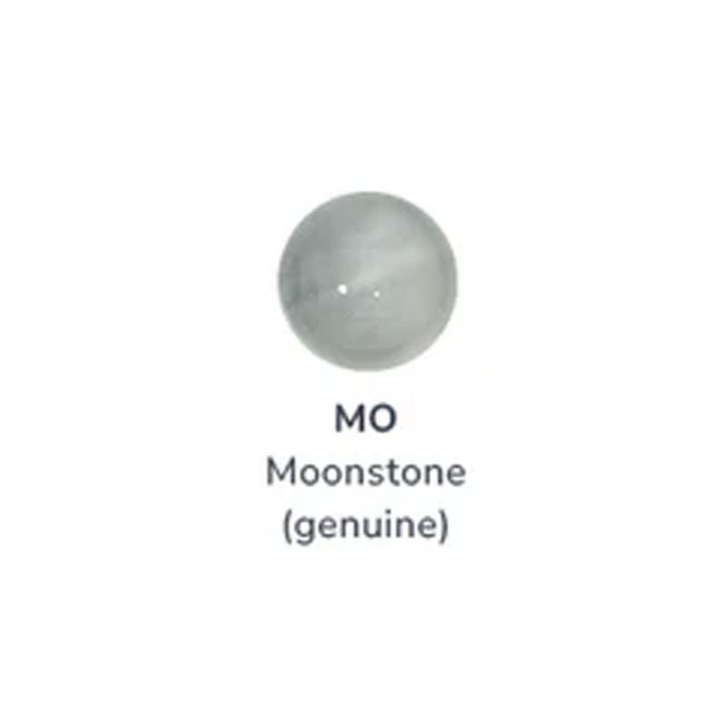 Neometal Threadless Side Set Gem - Natural Stone Cabochon Moonstone