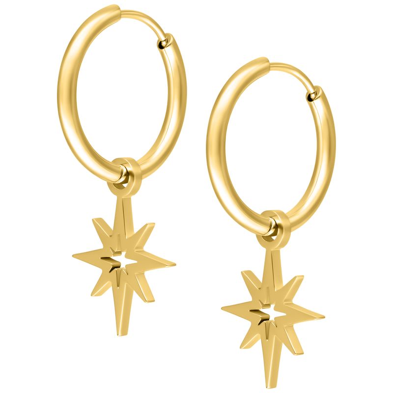 Little Hoops - Gold Polar Star Little Hoops - Gold Polar Star