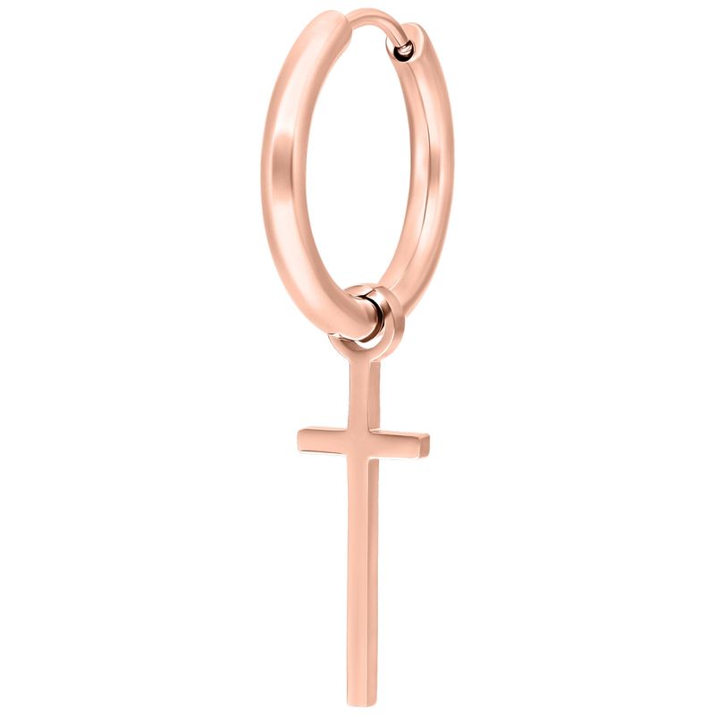 Little Hoops - Rosegold Cross