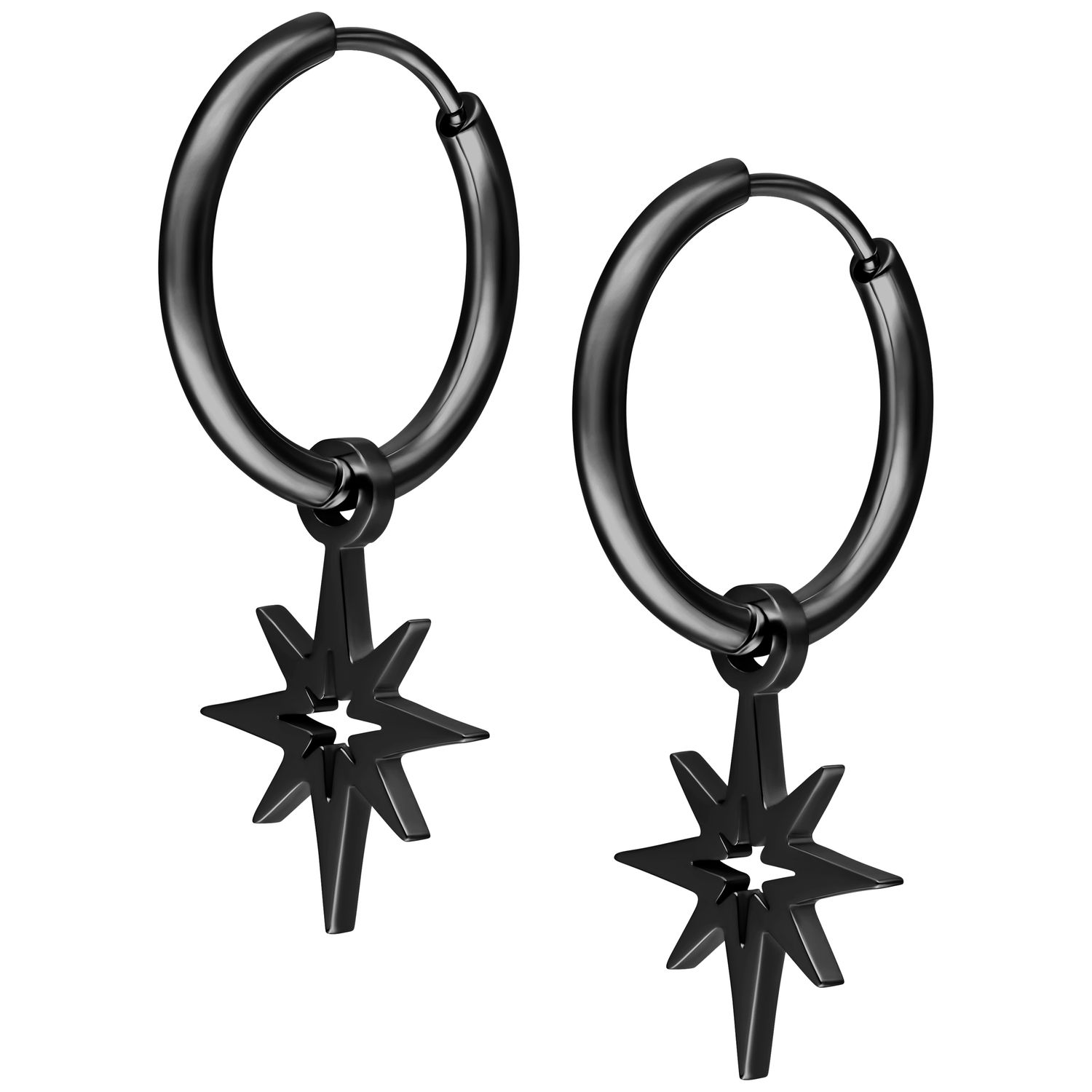 Little Hoops - Black Polar Star