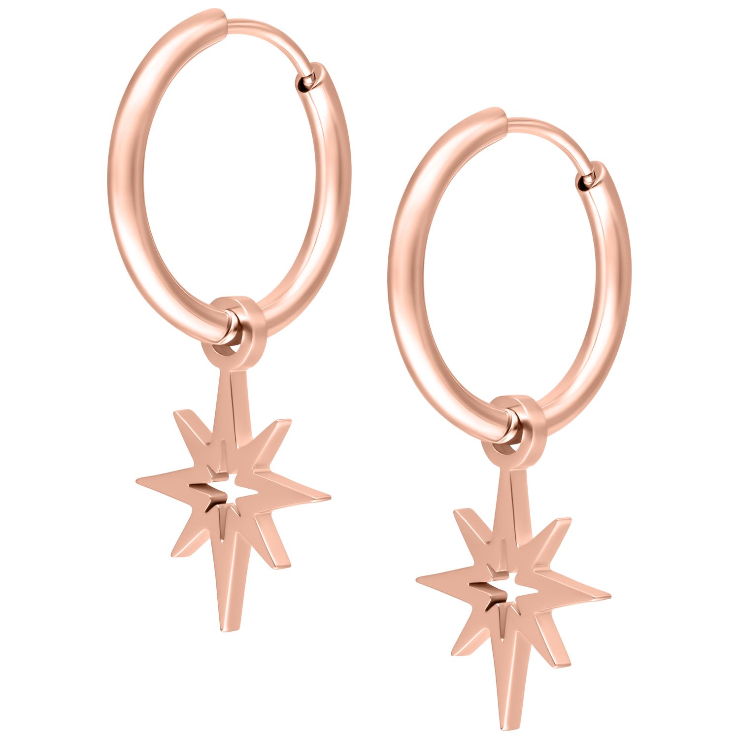 Little Hoops - Rosegold Polar Star Little Hoops - Rosegold Polar Star