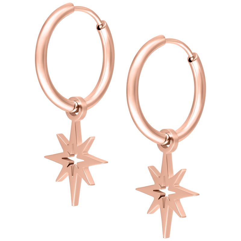 Little Hoops - Rosegold Polar Star Little Hoops - Rosegold Polar Star