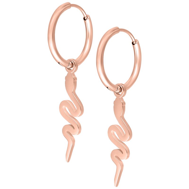 Little Hoops - Rosegold Snake Little Hoops - Rosegold Snake