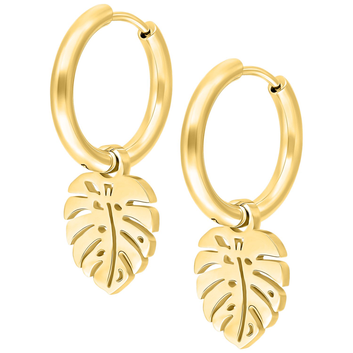Little Hoops - Gold Monstera