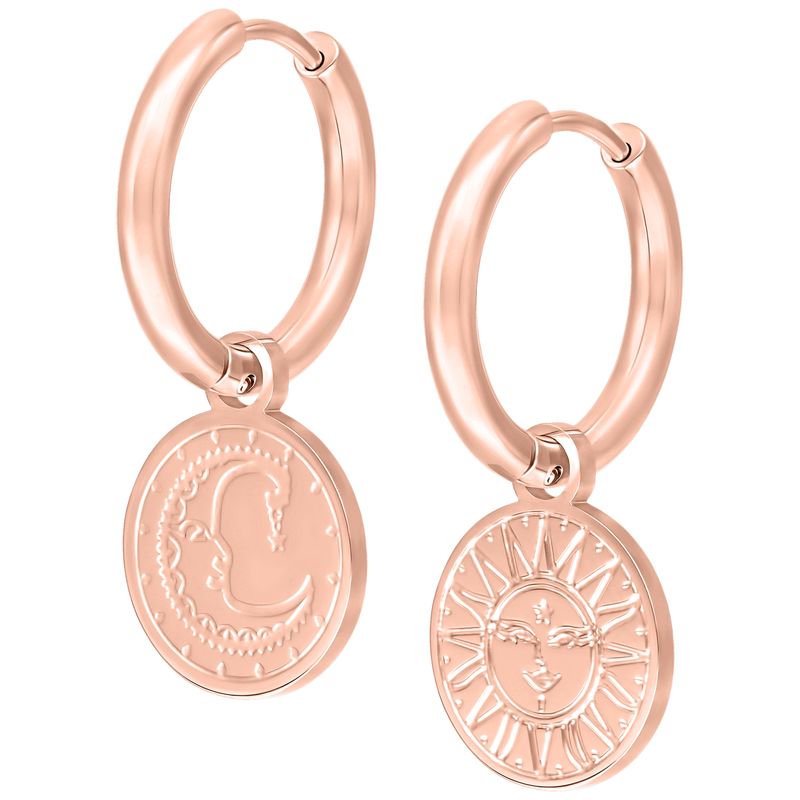 Little Hoops - Rosegold Sun & Moon Little Hoops - Rosegold Sun & Moon
