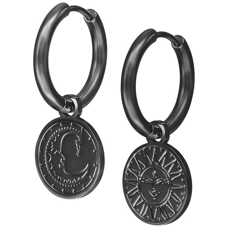 Little Hoops - Black Sun & Moon Little Hoops - Black Sun & Moon