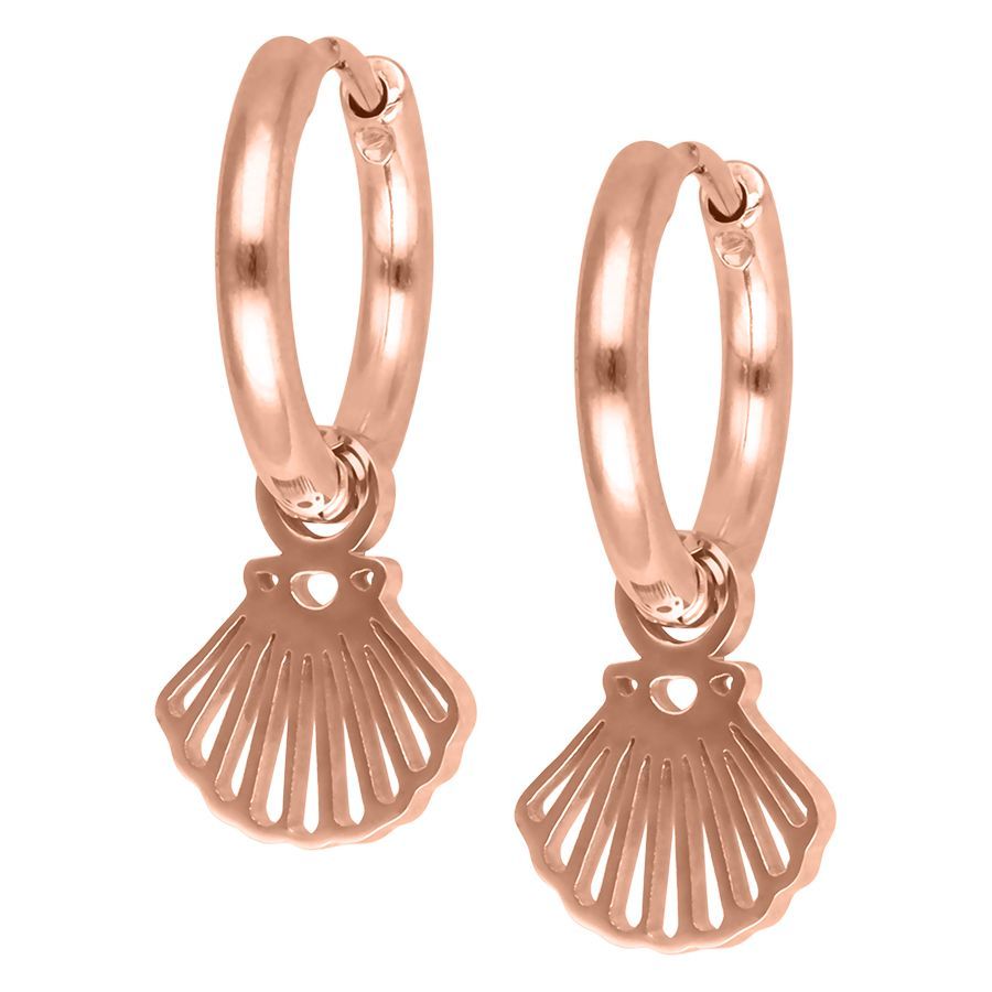 Little Hoops - Rosegold Shell Little Hoops - Rosegold Shell
