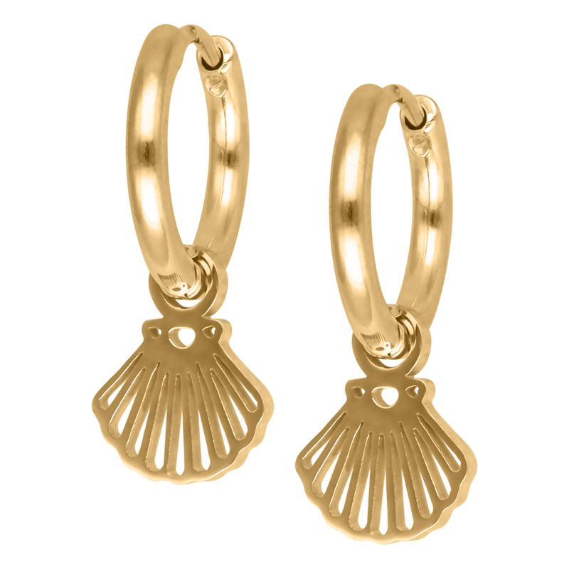 Little Hoops - Gold Shell Little Hoops - Gold Shell